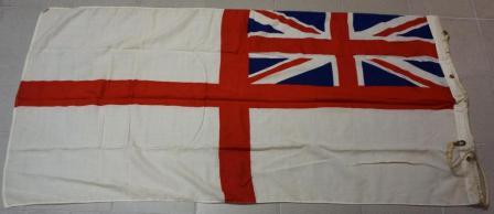 Early 20th century Royal Navy flag/White ensign. 