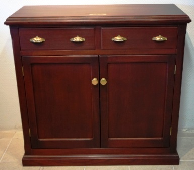 Cabinet in mahogany from the Italian liner M/N G. Verdi. Double door, 1 detachable shelf, 2 drawers. 