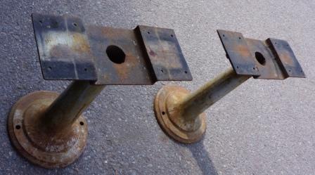 A pair of early 20th century table bases in metal