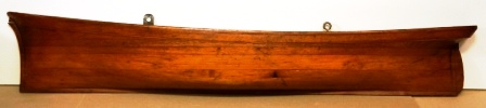 Shipbuilders' half-block model dated 1876 and depicting a "Fregatt Skepp". Pine-wood and mahogany. Signed G. Bremberg(?). 
