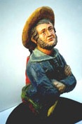 Jack Tar, early 19th century ship's figurehead in carved and painted wood.