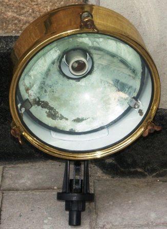 20th century adjustable brass searchlight. 