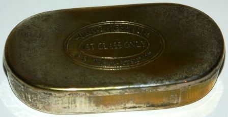 Early 20th century silver-plated box from the 1st class of S.S. Nieuw-Amsterdam, Holland America Line. 