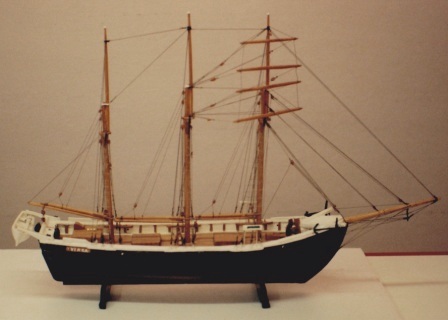 Early 20th century sailor-made model depicting the Swedish top-sail schooner VINGA. 