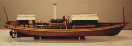 20th century built steam-powered wooden sloop. Complete with individually-built and functional steam engine.