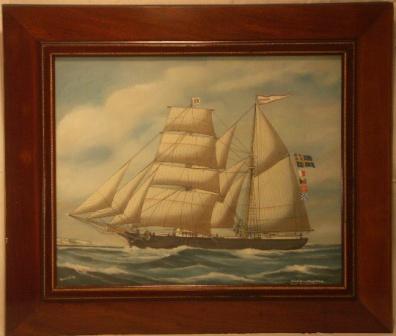 Försök av Brantevik. 20th Century Ship Portrait, Watercolour/gouache.