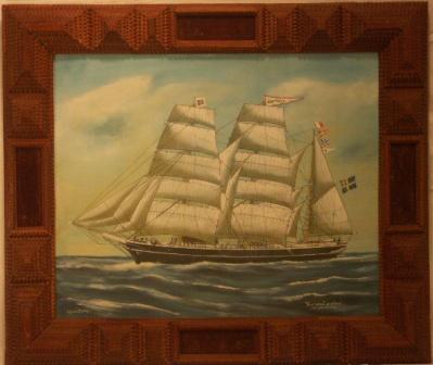 Gustafva af Väddö. 20th Century Ship Portrait, Watercolour/gouache.