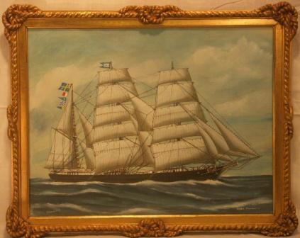 Saga-Stockholm. 20th Century Ship Portrait, Watercolour/gouache.