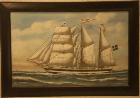 Tule-Stockholm. 20th Century Ship Portrait, Watercolour/gouache.