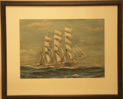 The Garthpool. 20th Century Ship Portrait, Watercolour/gouache.