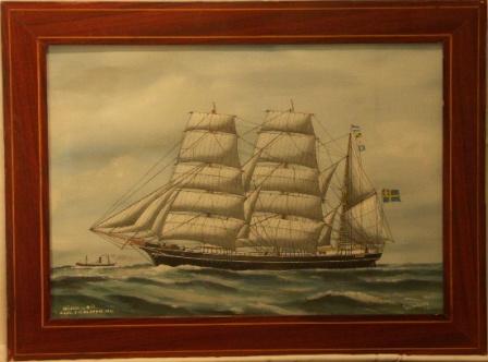 Hildur av Råå. 20th Century Ship Portrait, Watercolour/gouache.