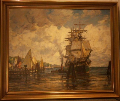 4-masted barque. 20th Century oil on canvas.