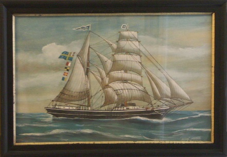 Orädd-Häverö. 20th Century Ship Portrait, Watercolour/gouache.