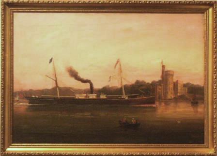 The British steam freighter Redruth. 19th Century oil on canvas. 