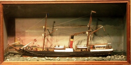 Late 19th century sailor-made diorama depicting the British steam vessel KETURA