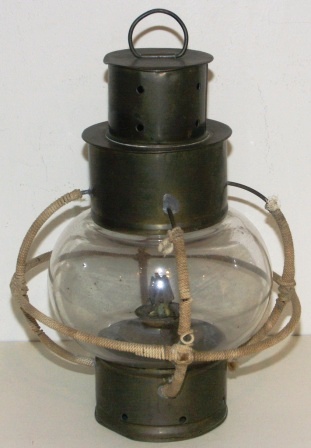 Early 20th century anchor light, complete with kerosene burner. 