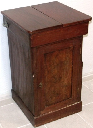 Late 19th century mahogany wash cabinet with porcelain basin