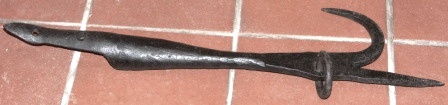 19th century hand-forged iron pike pole.