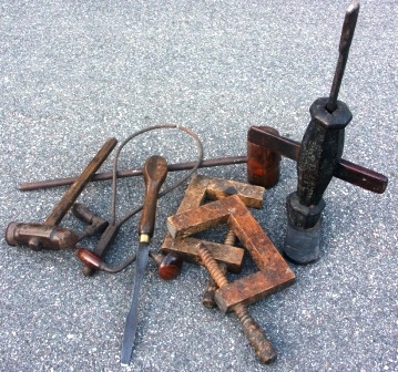19th century collection (8 pieces) of ship carpenter hand tools.