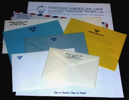 Mid 20th century SAL (Swedish American Line) stationery and envelopes.