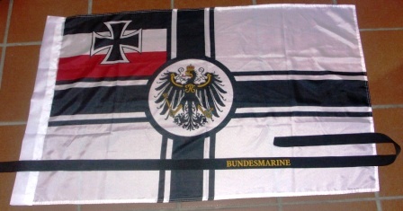 Repro of the German Empire flag used between 1871-1919. Incl cap ribbon of todays German Navy "Bundesmarine".