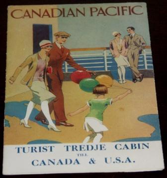 January 1929 published 3rd class cabin leaflet for pleasure travel to Canada & USA , Swedish edition. Illustrated with phographs and route map.