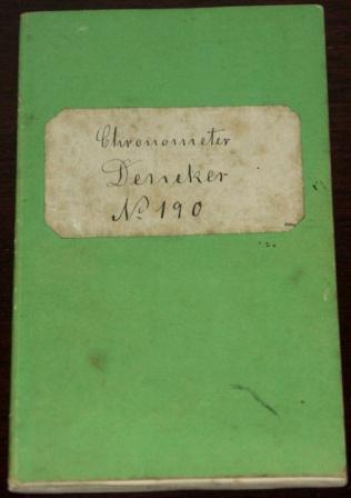 Chronometer Journal, F. Dencker Hamburg 