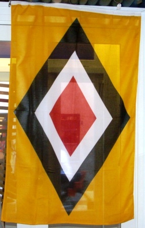 20th century flag from the Deutsche Ostafrika Linie (D.O.A.L.)/German East Africa Line, established in 1890. Mixed material.