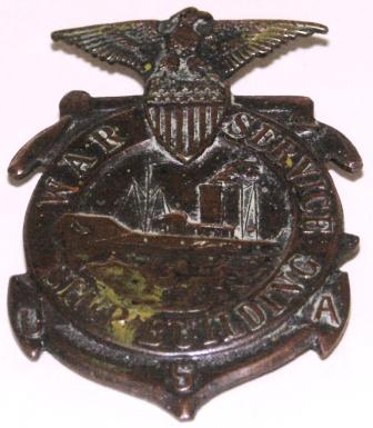 US war service ship building badge, made in copper. No 13738. 