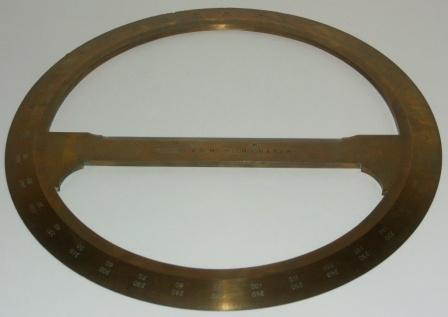 20th century 360° protractor in brass. Made by T. Cooke & Sons Ltd., London & York. 