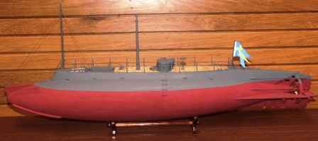 20th century built model. Depicting HMS HAJEN, Swedens first submarine built in 1904.