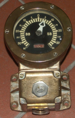 20th century helm-indicator from the Swedish destroyer H.M.S. HALLAND. Made of brass.