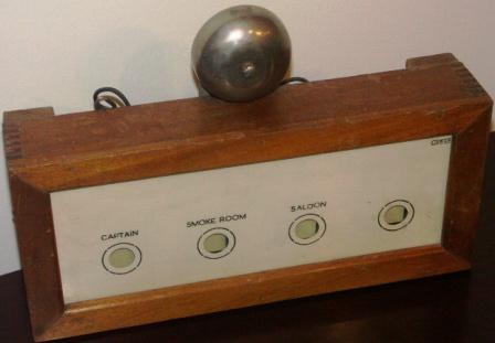 Early 20th century electrified indicator panel for assistance need connected to the captain, the smoke room and the saloon 