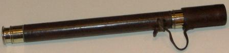 Early 20th century hand-held refracting telescope. Made by Negretti & Zambra, London 1903. Crome-plated and leather bound, one draw.