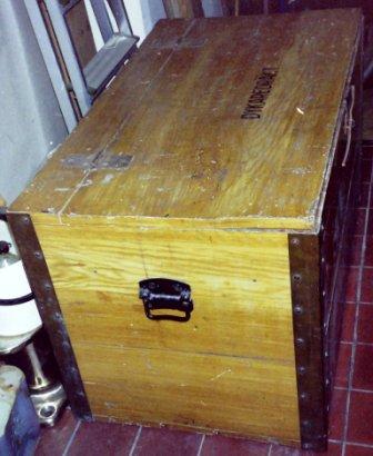 Early 20th century Swedish diving equipment chest. 