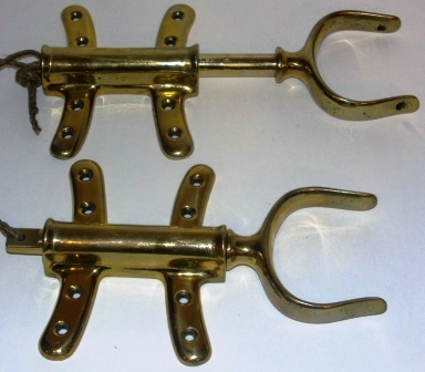 A pair of 20th century rowlocks made of brass