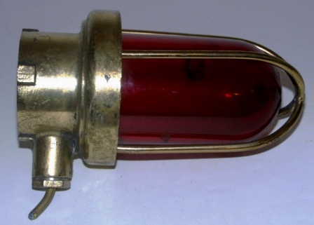20th century electrified engine room / bulkhead light made of solid brass