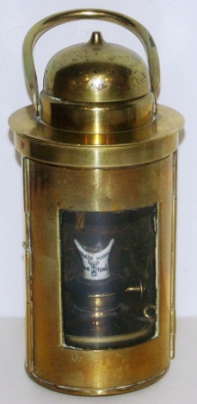 20th century kerosene binnacle lamp made of brass. Complete with original Barton’s burner. 