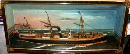 Late 19th century built diorama depicting the British mail-steamer J.W. Corset.