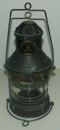 Early 20th century copper anchor light. Made by Neptune. 