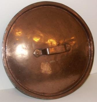 Late 19th century crown-marked copper casserole lid from the Swedish Navy ironclad HMS Oden launched 1896. 