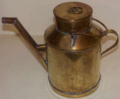20th century 5 liter brass kerosene can.