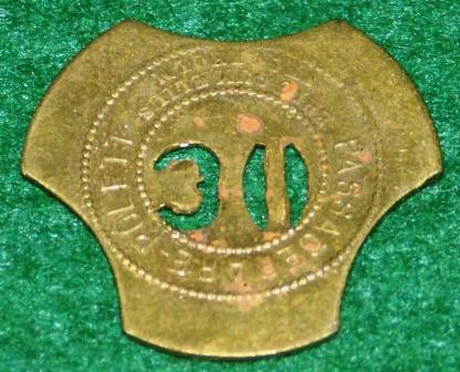 "30 öre check", made in brass, used for travelling with local Stockholm steam ferry