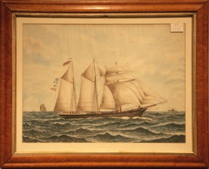 Depicting the British topsail-schooner CUMBERLAND LASSIE 