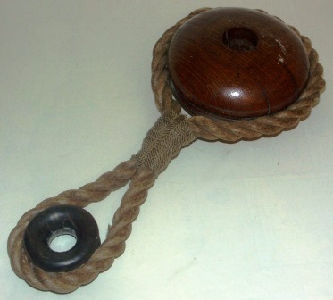 Early 20th century sailor-made wood and rope work. 