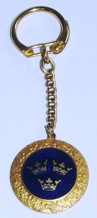 Mid 20th century key-chain from SAL (Swedish American Line). Made by Sporrong & Co, Stockholm.