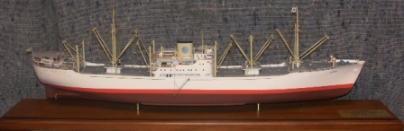 20th century built model depicting the Swedish cargo vessel M/S CEYLON, Scale 1:150. Built by AB Eriksbergs Mek. Verkstad Gothenburg 1950 for AB Svenska Ostasiatiska Kompaniet, Gothenburg. Mounted in glass case. 