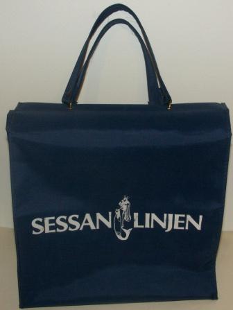 1960's bag in synthetic material from SESSANLINJEN (travelling between Sweden and Denmark).