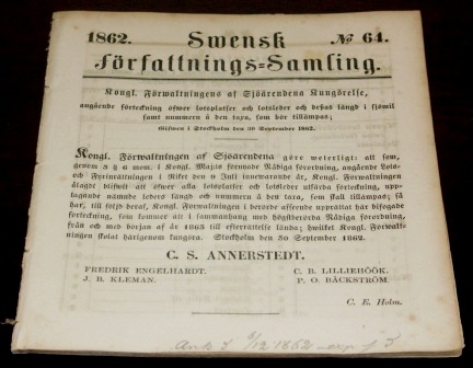 Svensk Författningssamling No 64
