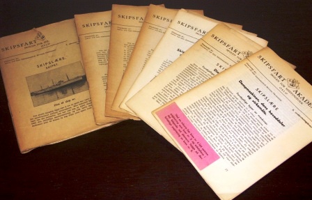 7 volumes of early 20th century teaching materials published by Oslo Maritime School.